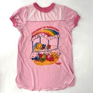 Vintage 1983 Pink Rainbow Brite Girls Pajama‎ Sleep Dress PJs Sz XL